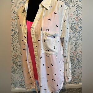 George White Shirt with Black Pattern